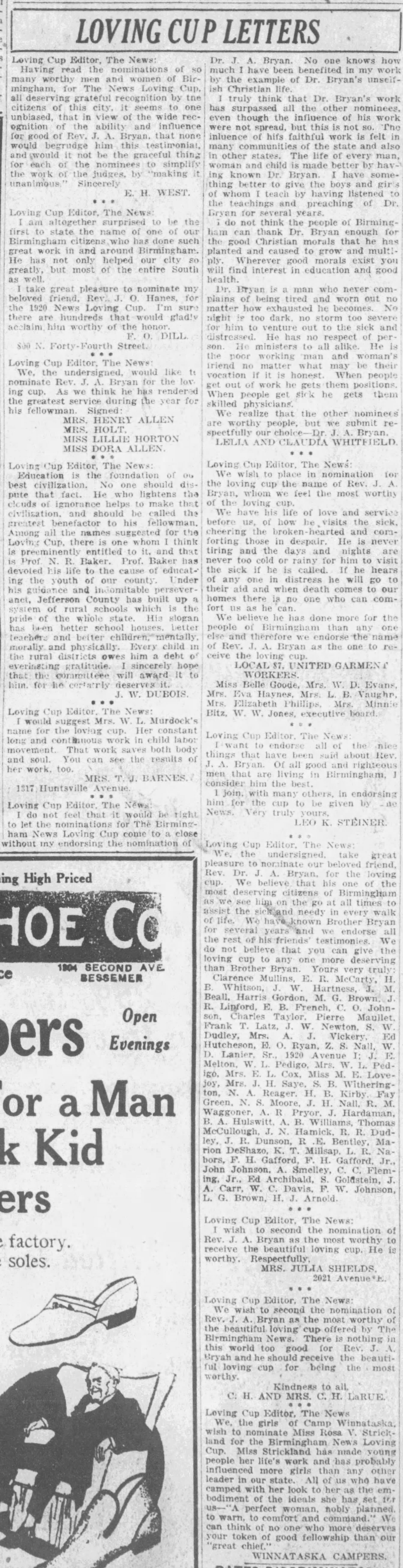 Loving Cup Letters